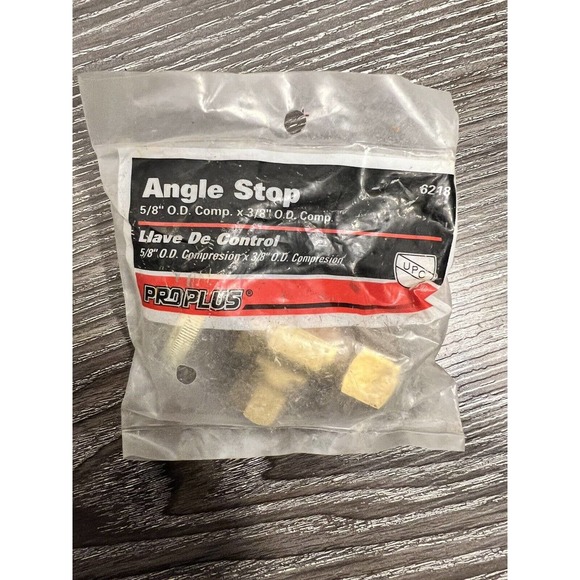 2 PCS 5/8" OD (1/2" NOM) X 3/8" OD 1/4TURN COMPRESSION ANGLE STOP VALVE pro plus - Picture 2 of 5